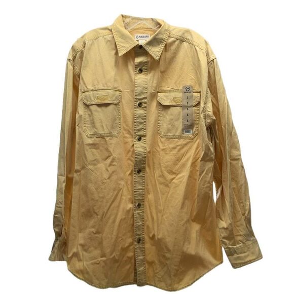 NWT Magellan Outdoors Long Sleeve Button Down Yellow Shirt Size Large - Picture 1 of 5